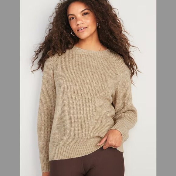 NWT Old Navy Heathered Cozy Shaker-Stitch Pullover Sweater - Picture 1 of 5